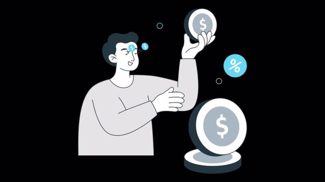 Greedy Person  Animation Alpha channel Transparent Background File