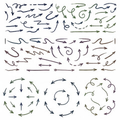 Hand-Drawn Arrow Set, Directional Flow & Navigation Elements for Infographics, Web Design, and Business Presentations