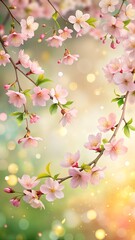 Obraz premium Cherry blossom branch bokeh