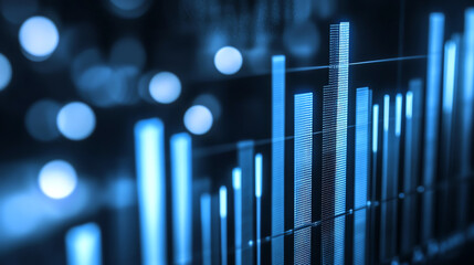 Digital bar graph illustrating interest rate increments yearoveryear