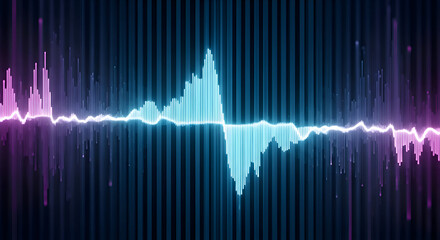 Neon Blue Sound Wave Across Tech Background – Audio Frequency Illustration