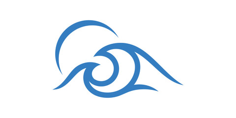Obraz premium A clean dual-meaning logo combining beach waves and vacation elements, symbolizing relaxation, seaside escape, and sunny holiday vibes in a modern, refreshing style.