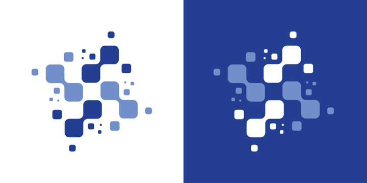 A modern dual-meaning logo combining a medical plus with digital connection lines, symbolizing smart healthcare, connectivity, and innovative medical technology.