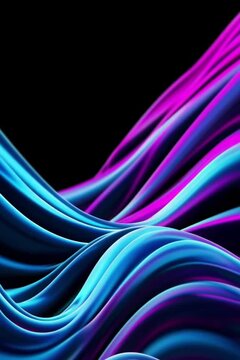 Abstract Blue and Magenta Soft Wave Flow Background 