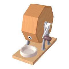 催事・イベントのイラスト素材　ガラポン抽選器（1_2）　黄