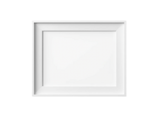 White empty picture frame mockup, ideal for displaying photos, artwork, or text. Modern minimalist design with transparent background for easy customization. Perfect for web and print projects.