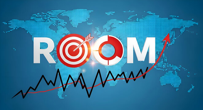 ROOM Global Market Analytics – World Map, Target, and Rising Graphs