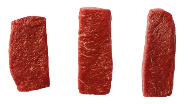 Delicious and fresh raw meat cut isolated on white background