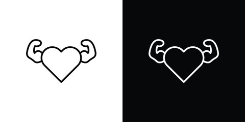 Strong heart icon. Modern simple vector collection