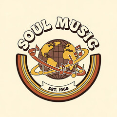 Soul Music Logo,Tribute to Vinyl Soul Records -emulating the style and design of the 1960's and 1970's