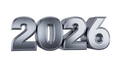 Polished Chrome Silver 3D 2026 Typography