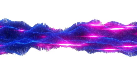 Abstract Digital Waveform: Futuristic Visualization of Data Flow