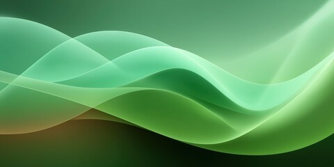 Fototapeta premium Soft emerald abstract waves illuminated by gentle green glow for modern eco luxury digital background design.