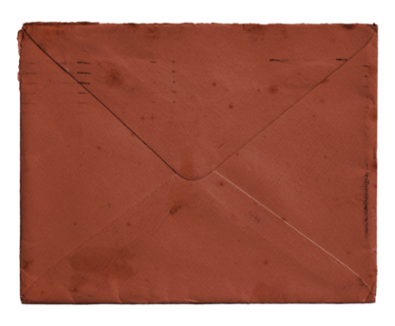 Rust Brown Vintage Envelope isolated on transparent background