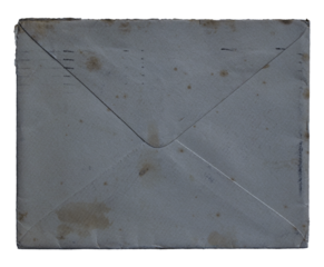 Slate Grey Vintage Envelope isolated on transparent background