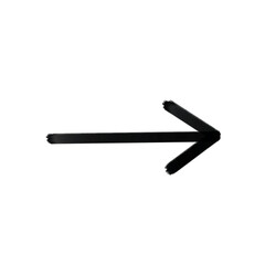 Black flat arrow icon symbol pointing right side on transparent background.
