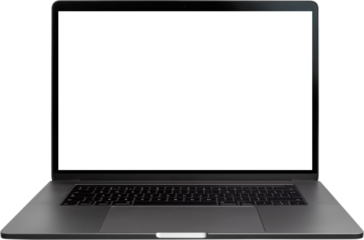 Laptop Mockup with Keyboard Front View isolated on transparent background