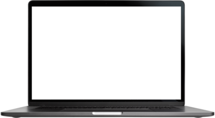 Open Laptop Mockup Front View isolated on transparent background