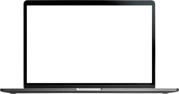 Laptop Mockup Front View isolated on transparent background - Powered by Adobe
