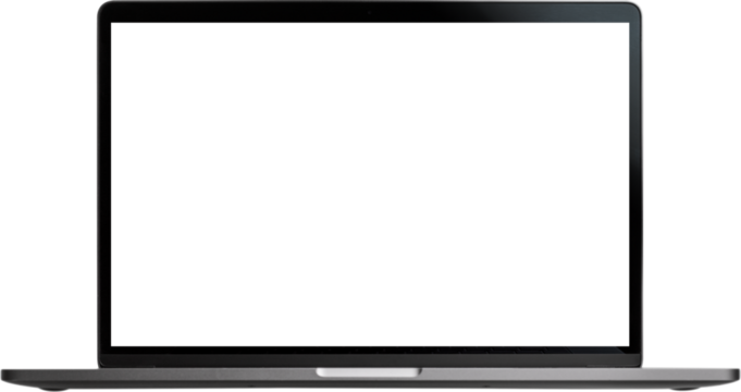Laptop Mockup Front View isolated on transparent background
