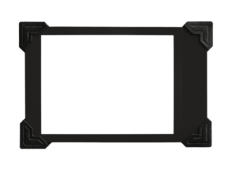 Horizontal Black Instant Photo Film with Corners Photo isolated on transparent background