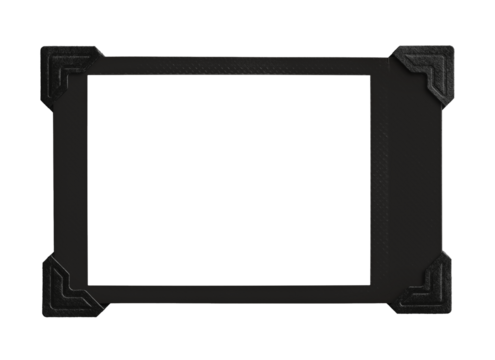 Horizontal Black Instant Photo Film with Corners Photo isolated on transparent background