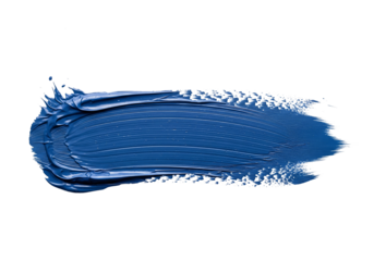 Isolated Paintbrush Stroke A Rich Blue Texture on White for Artistic and Design Projects, Adding Depth and Style