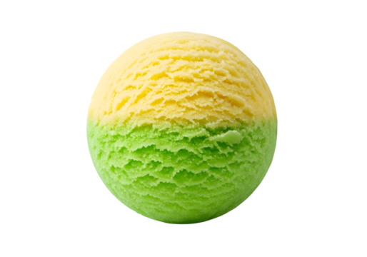 Delicious scoop of caramel swirl ice cream isolated on transparent background