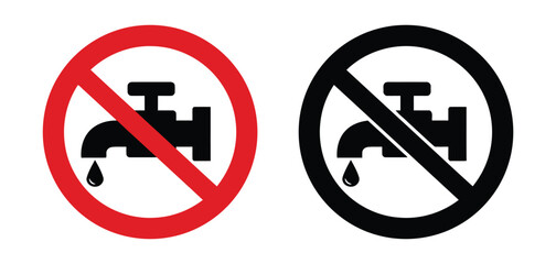 no water, water tap, faucet, tap, dripping, water drop, prohibition, forbidden, sign, symbol, icon, red circle, black circle, crossed out, warning, restriction, plumbing, water conservation, save wate