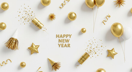 New years celebration background with gold elements