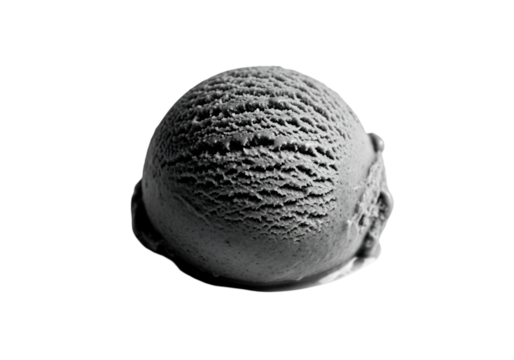 Scoop of marbled chocolate ice cream isolated on transparent background