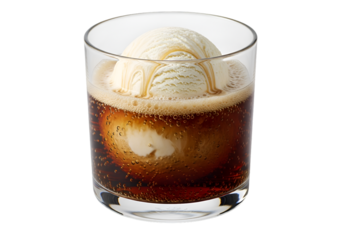 ice cream in glass isolated on transparent background