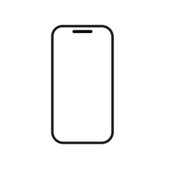 Smartphone mockup with blank white screen in realistic, clay, flat vector, line style. Smartphone mockup collection. Phone mockup in front. Device front view.