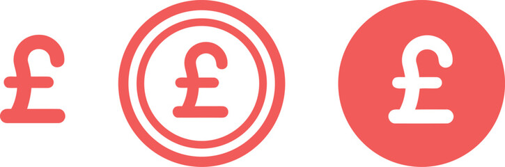 pound, sterling, currency, symbol, coin, money, finance, banking, illustration, icon, graphic, design, red, savings, investment, wealth, economy, payment, exchange, trade, collection, fund, monetary, 