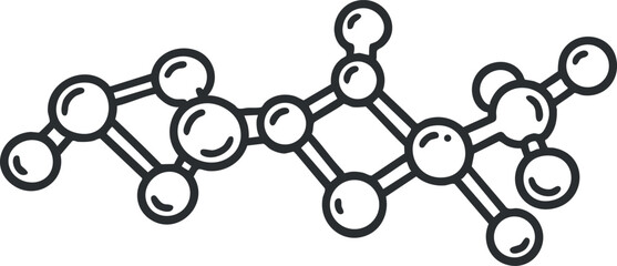 Stylized vector illustration of a molecular structure, showcasing interconnected atoms for educational and scientific design projects
