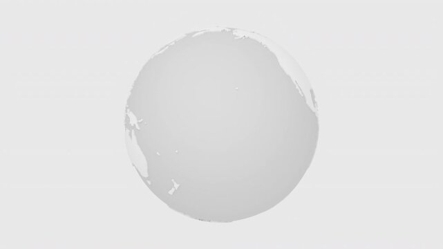 A simple abstract video of the Earth on a light background. The video can be looped. The video duration is 10 seconds. The maximum resolution is 4K. 3D rendering.