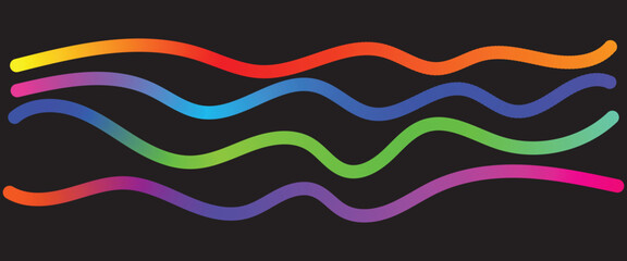 Colorful Wavy Lines Gradient Abstract Background vector illustration