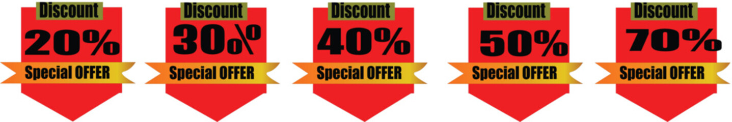 Promotional Discount Tags Vectors with Special Offer Labels