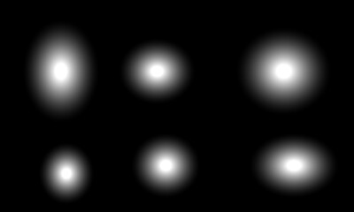 White glowing dots on black