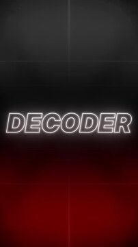 Decoder Text 80s Style &ndash; Retro Aesthetic Background vertical