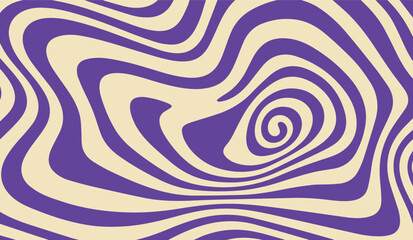 Psychedelic Swirl Pattern in Purple and Beige abstract wavy