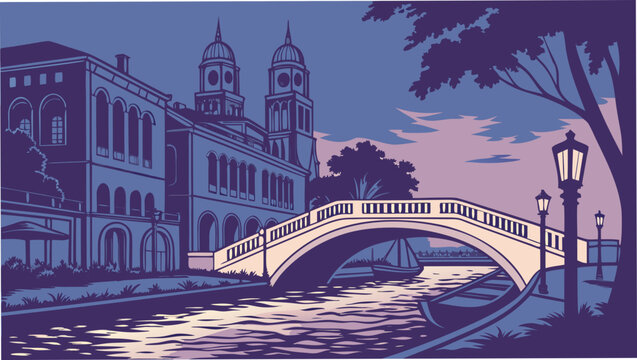 San Antonio Riverwalk Silhouette &ndash; Texas Heritage Skyline Retro Urban Pride Vector Design