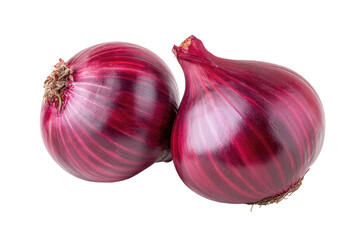 Two vibrant, deep red onions, close-up