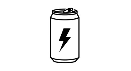 Energy Drink Can Icon: Power and Refreshment Symbol