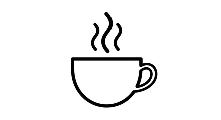 Steaming Hot Coffee Cup Icon: Warm Beverage Symbol