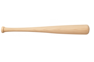 Wooden baseball bat for playing sports, professional equipment for batting in a game, isolated with transparent background