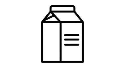 Milk Carton Box Icon: Dairy Food and Beverage Container
