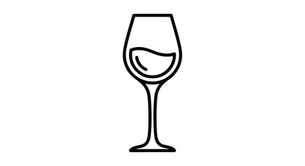 Naklejka premium Wine Glass Icon: Elegant Beverage Symbol