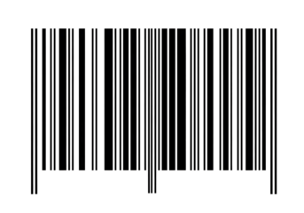 Digital barcode lines for product scanning and data identification isolated on transparent background