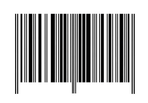 Digital barcode lines for product scanning and data identification isolated on transparent background